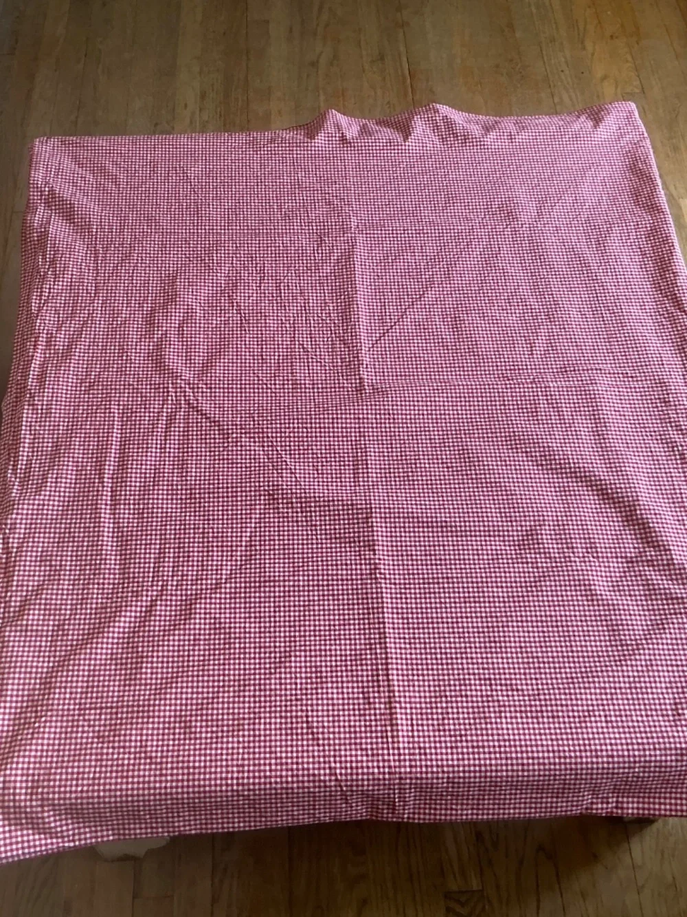 Pottery Barn Kids Red and White Gingham Check Full Flat Sheet